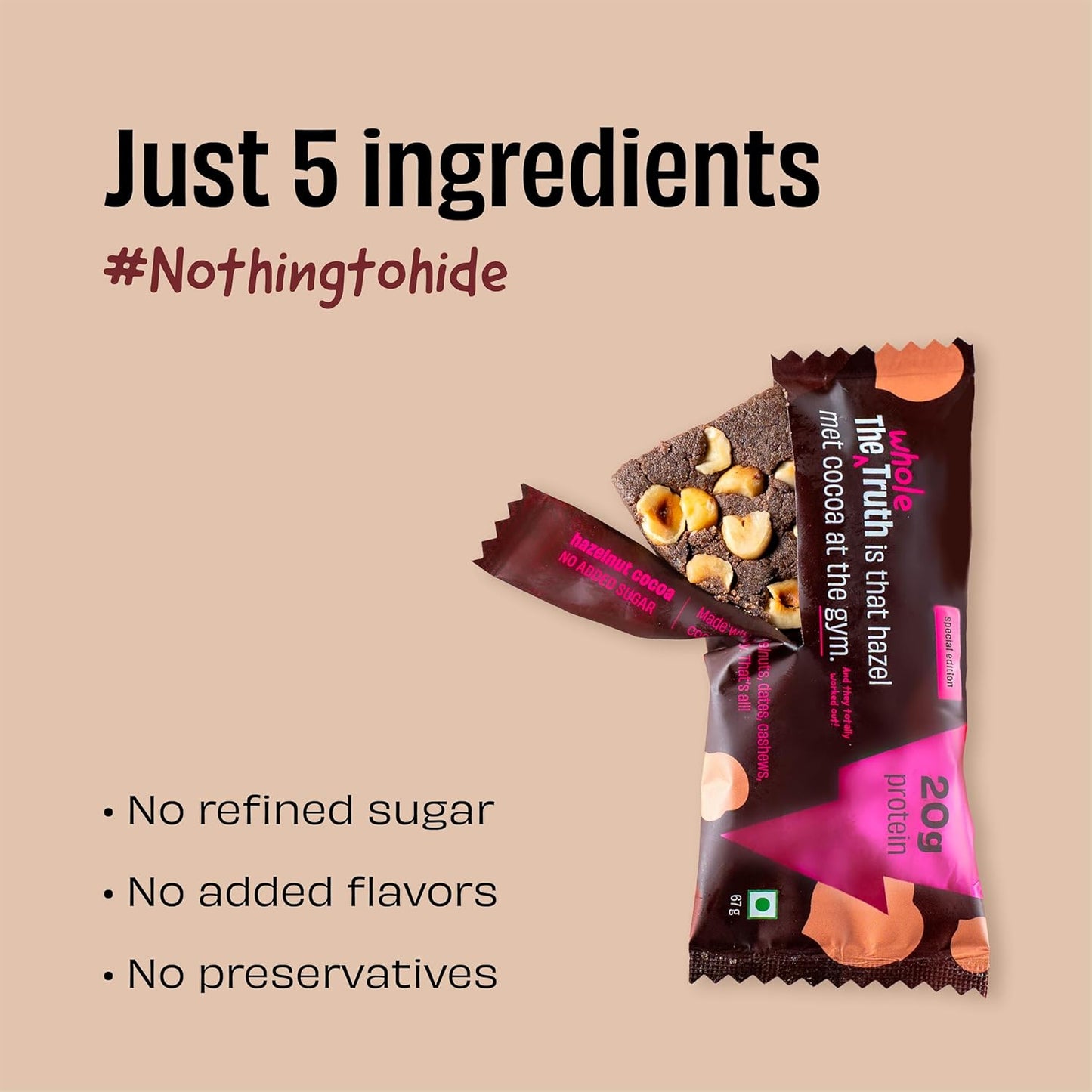 The Whole Truth - High Protein Hazelnut Cocoa 20g Protein Bar
