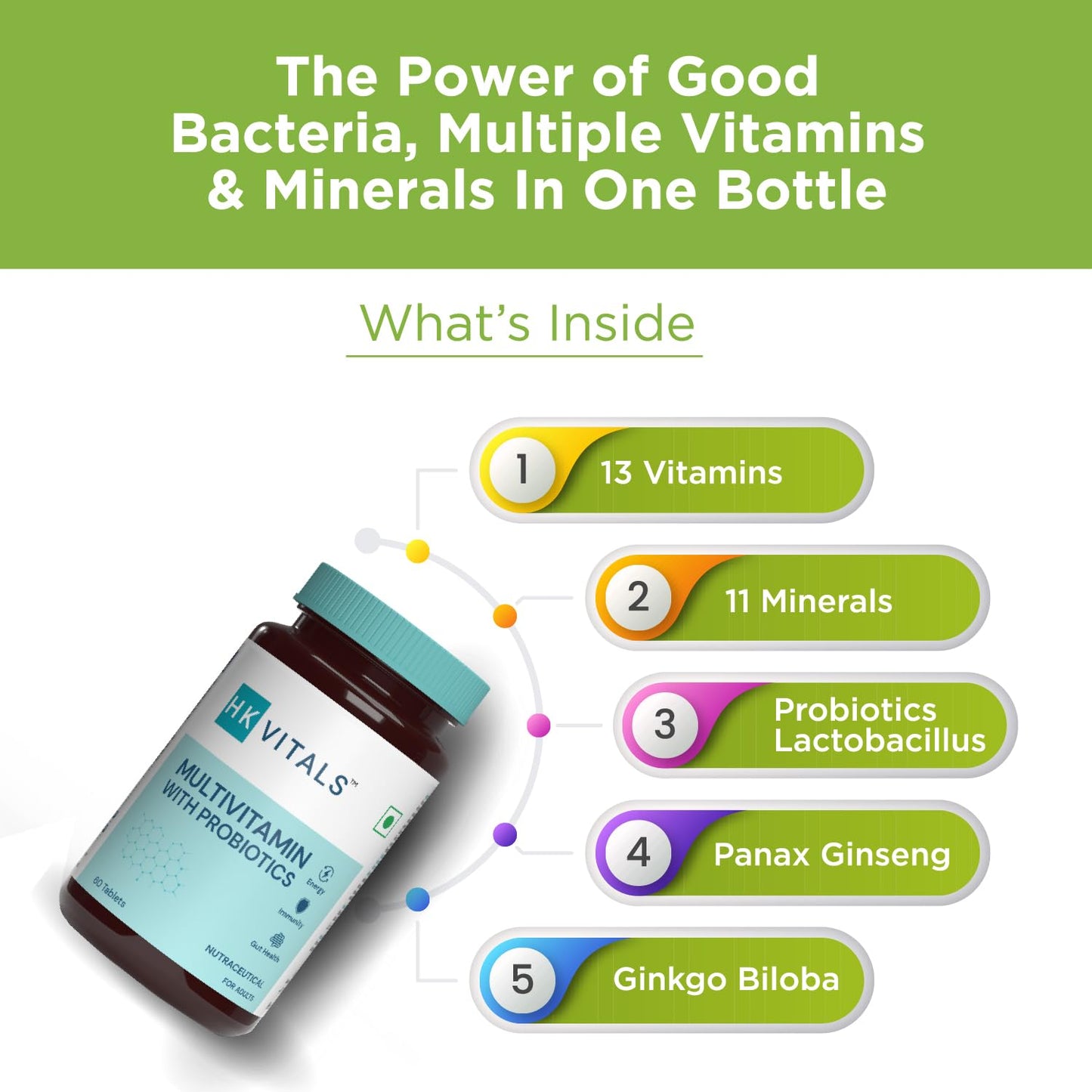 HK Vitals Multivitamin with Probiotics, Supports Immunity and Gut Health - HK Vitals