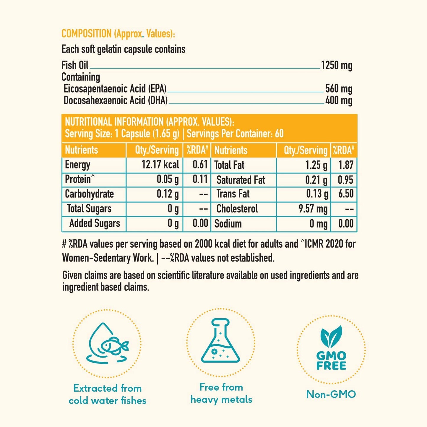 HK Vitals Triple Strength Fish Oil Supplement for Healthy Heart, Eyes & Joints - HK Vitals