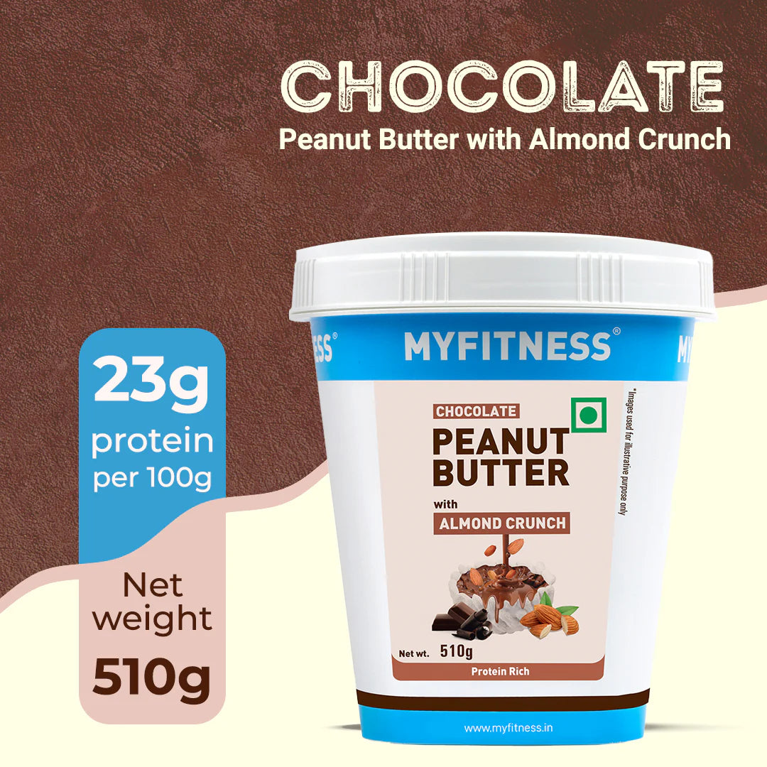 MYFITNESS Chocolate Peanut Butter with Almond Crunch, 510G - MyFitness