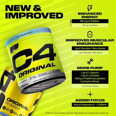 Cellucor C4 Original Pre Workout Powder, 50 Servings, New - Cellucor