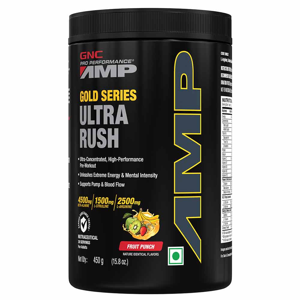 GNC AMP Gold Series Ultra Rush Powder, 450 g - GNC