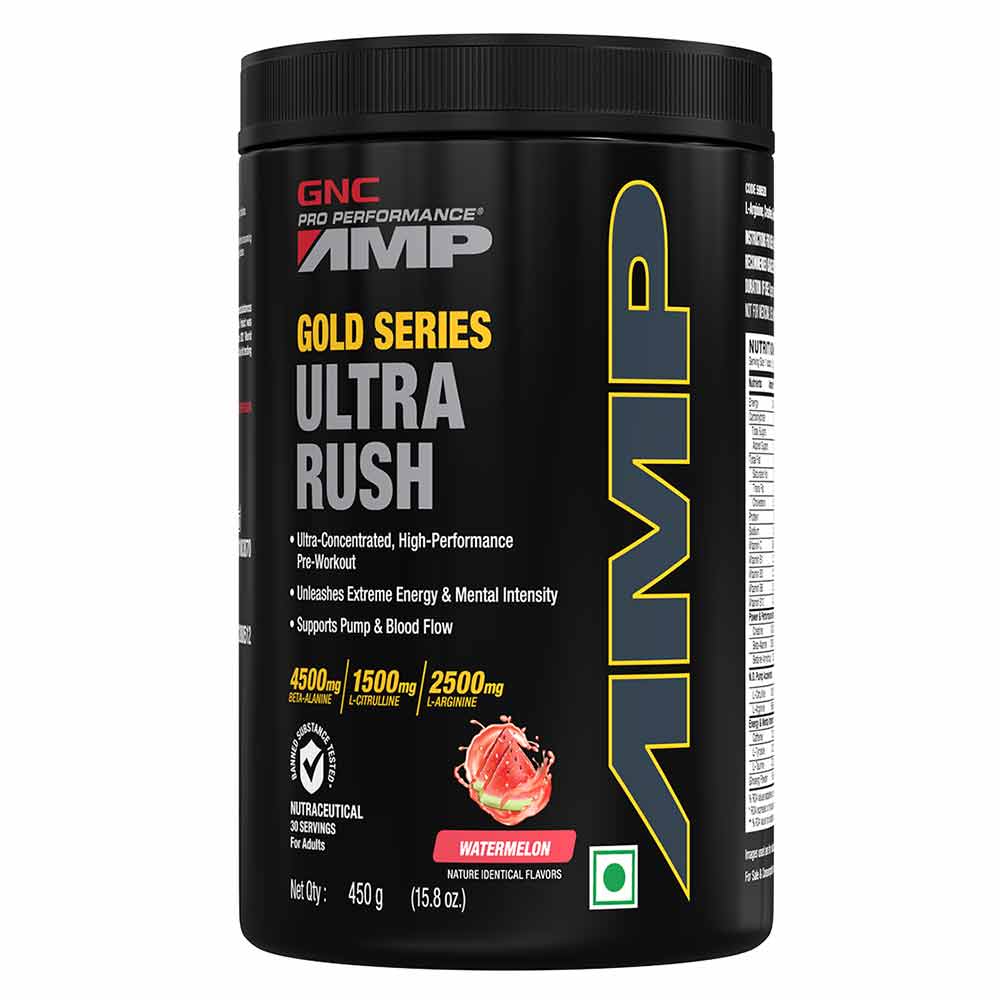 GNC AMP Gold Series Ultra Rush Powder, 450 g - GNC