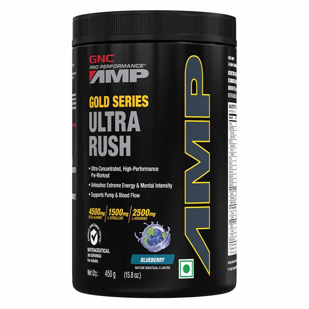 GNC AMP Gold Series Ultra Rush Powder, 450 g - GNC
