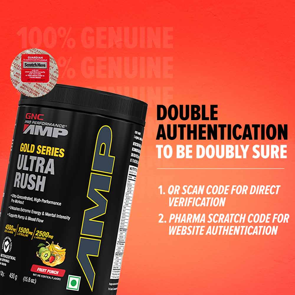 GNC AMP Gold Series Ultra Rush Powder, 450 g - GNC