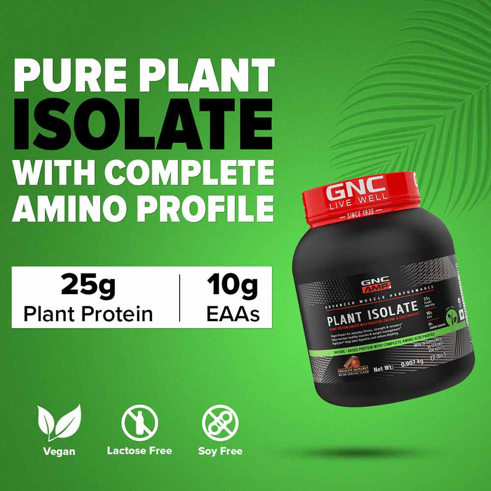 GNC AMP Plant Isolate, 2Lbs, Chocolate Hazelnut - GNC
