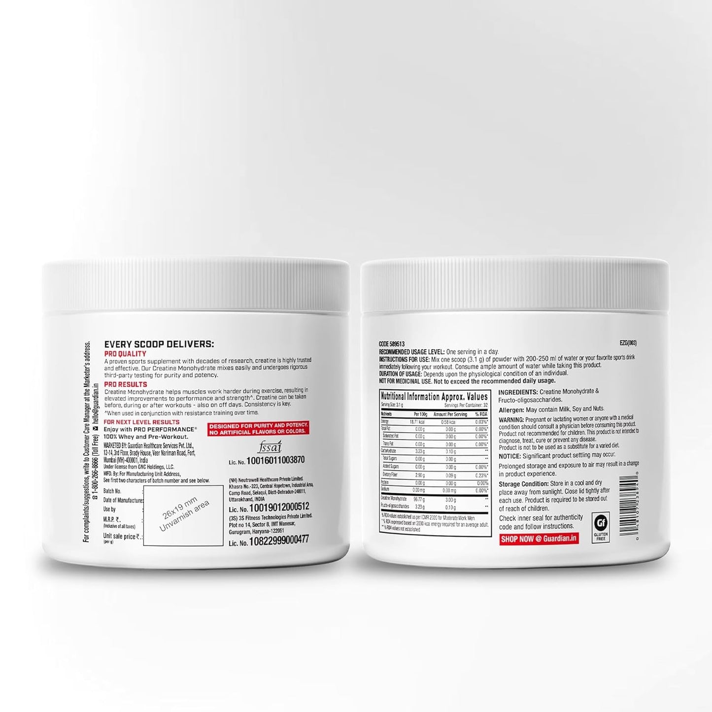 GNC Pro Performance Creatine Monohydrate, 100G - GNC