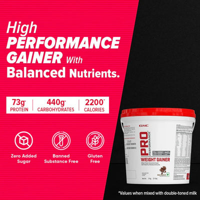 GNC Pro Performance Weight Gainer, 5KG, Double Chocolate - GNC