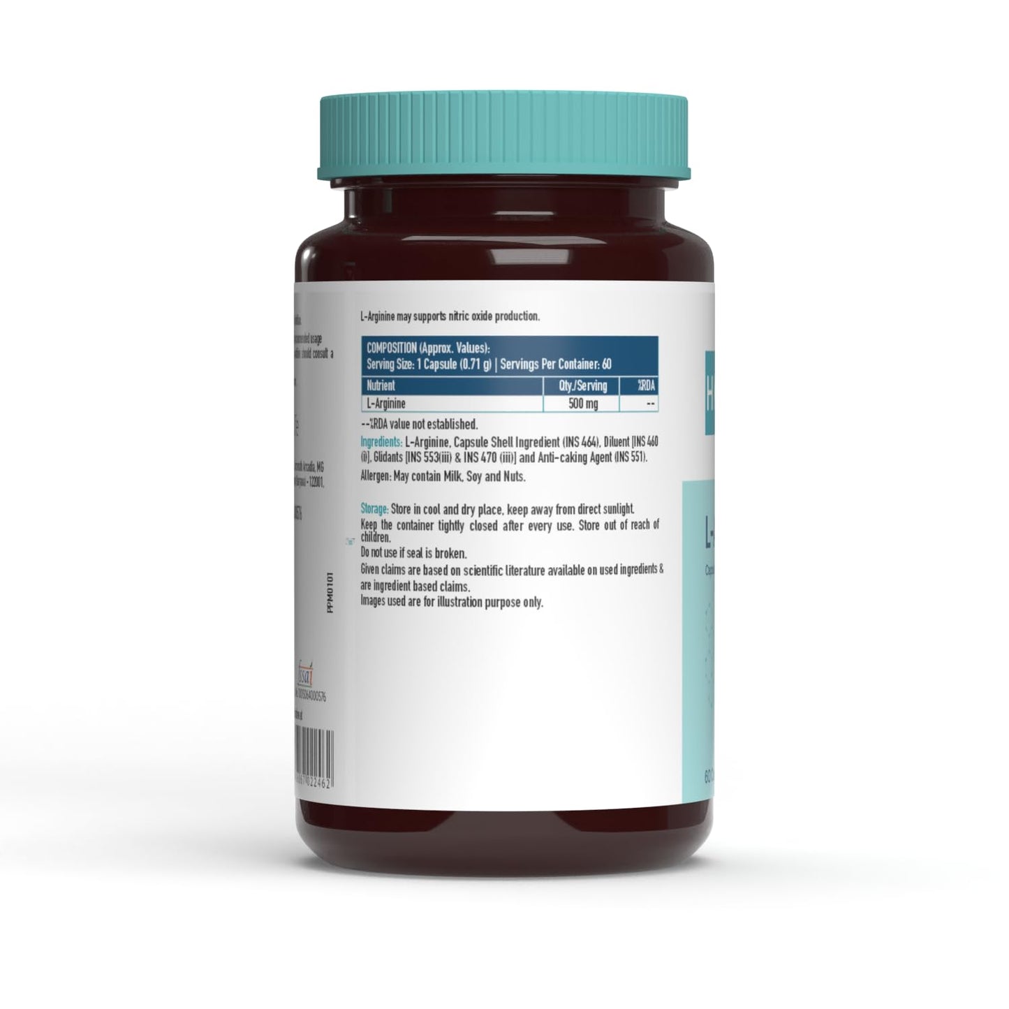 HK Vitals 500mg L-Arginine, Pre Workout Supplement for Muscle Pump and Immunity - HK Vitals