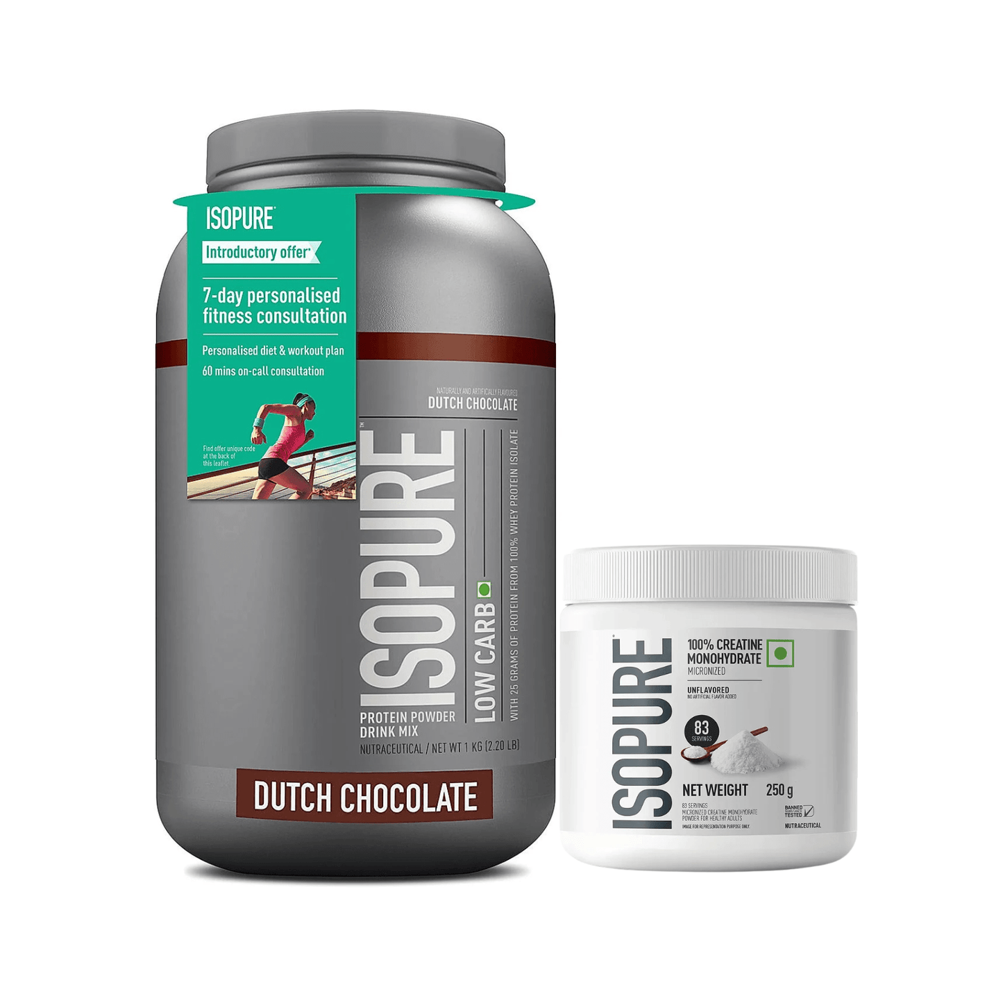Isopure Combo - Whey Protein Isolate 2KG + Isopure Micronized Creatine 250G Unflavoured - Isopure