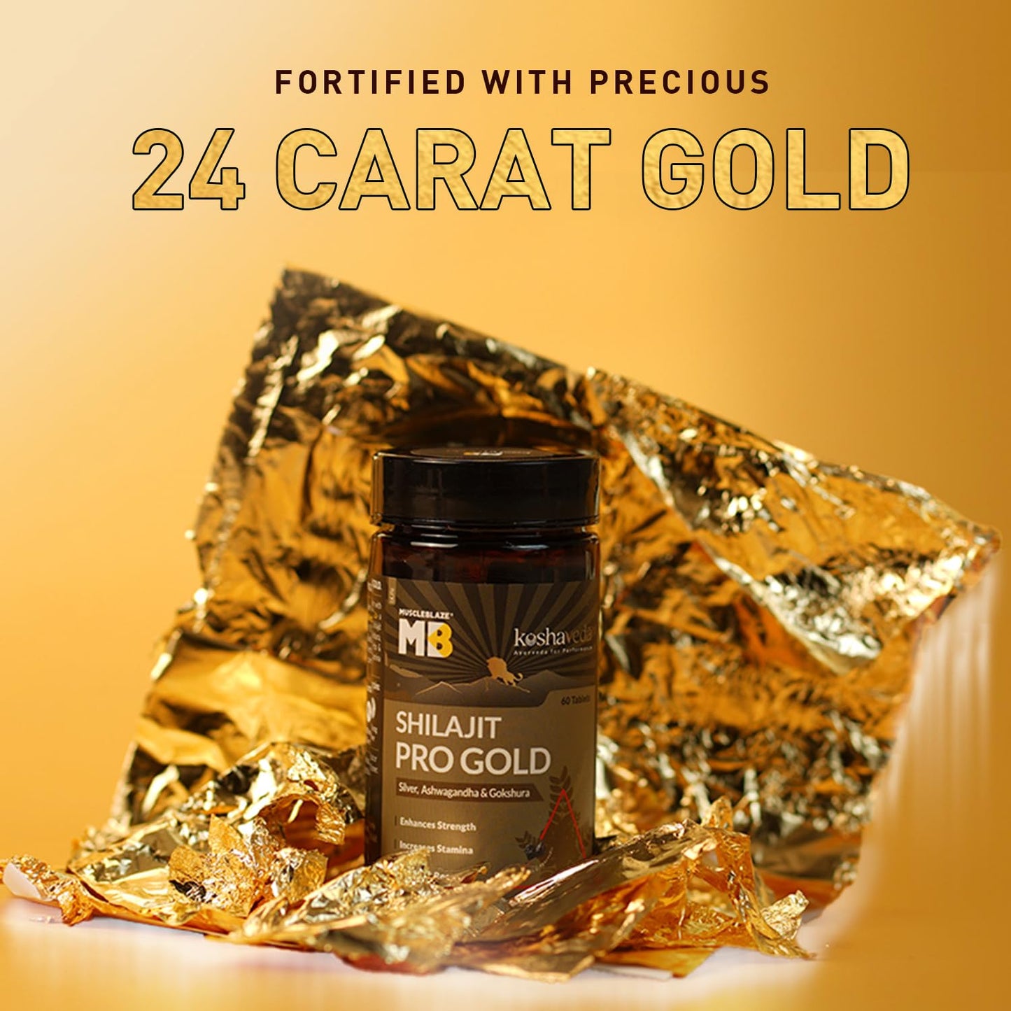 Koshaveda Shilajit Pro Gold by MuscleBlaze (60 Tablets) - Muscleblaze
