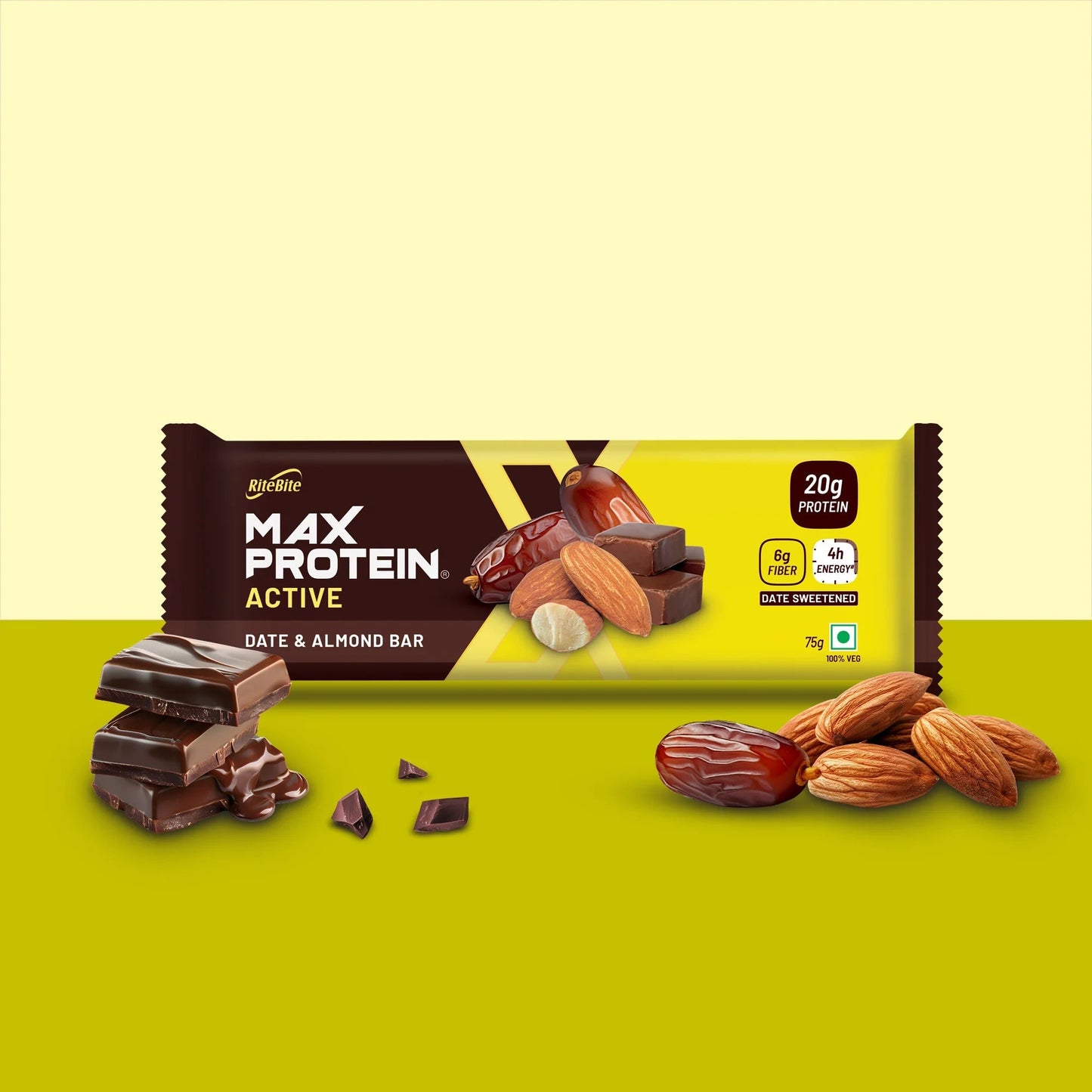 Max Protein Active Protein Bar - Date and Almond - 20G Protein - RiteBite