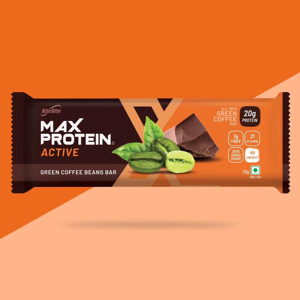Max Protein Active Protein Bar - Green Coffee Beans - 20G Protein - RiteBite
