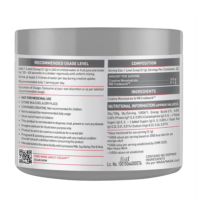 MuscleBlaze Creatine Monohydrate CreAMP, 100 g - Muscleblaze