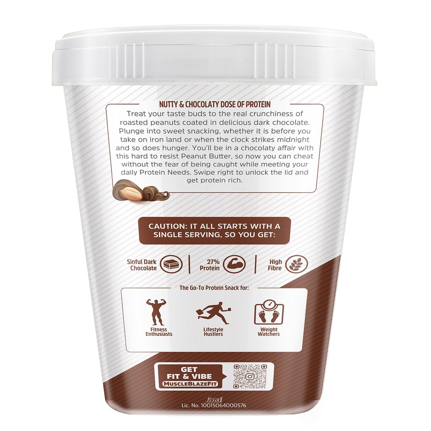 MuscleBlaze High Protein Peanut Butter, 1 kg, Dark Chocolate - Muscleblaze
