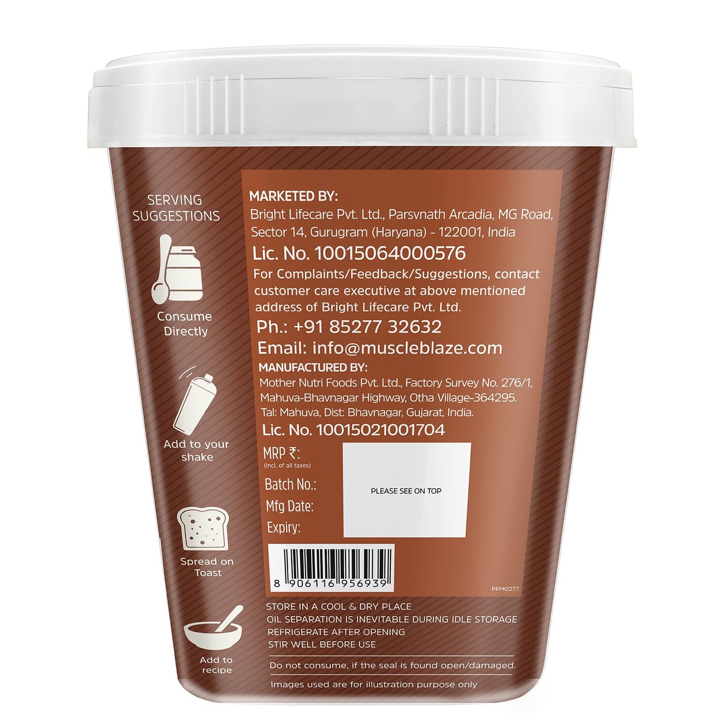 MuscleBlaze High Protein Peanut Butter, 1 kg, Dark Chocolate - Muscleblaze