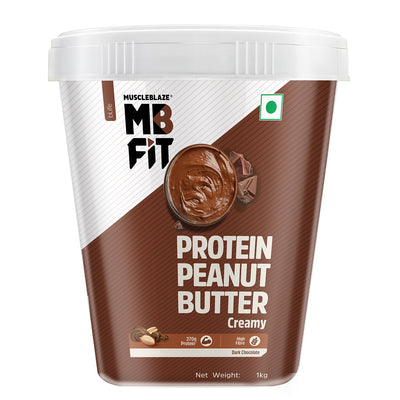 MuscleBlaze High Protein Peanut Butter, 1 kg, Dark Chocolate - Muscleblaze