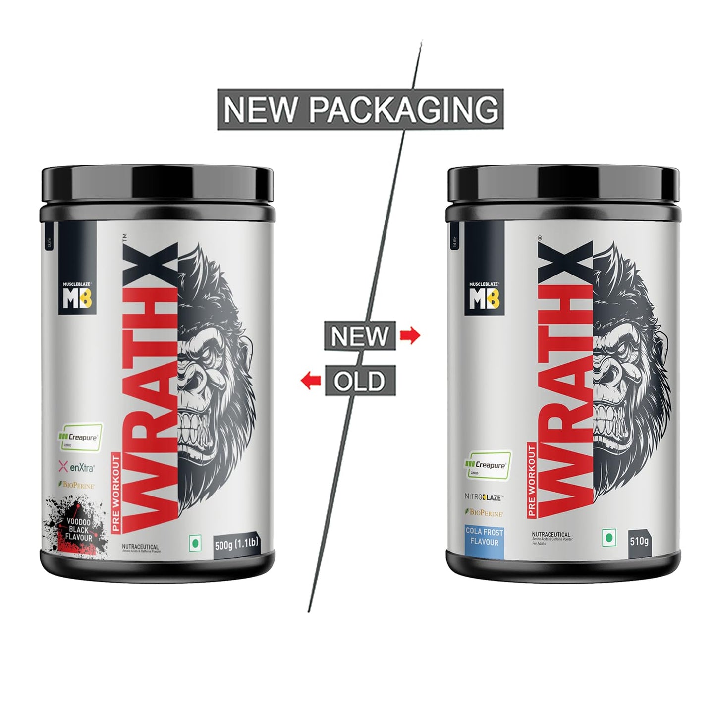 MuscleBlaze Pre Workout WrathX, 510G, Cola Frost - MuscleBlaze