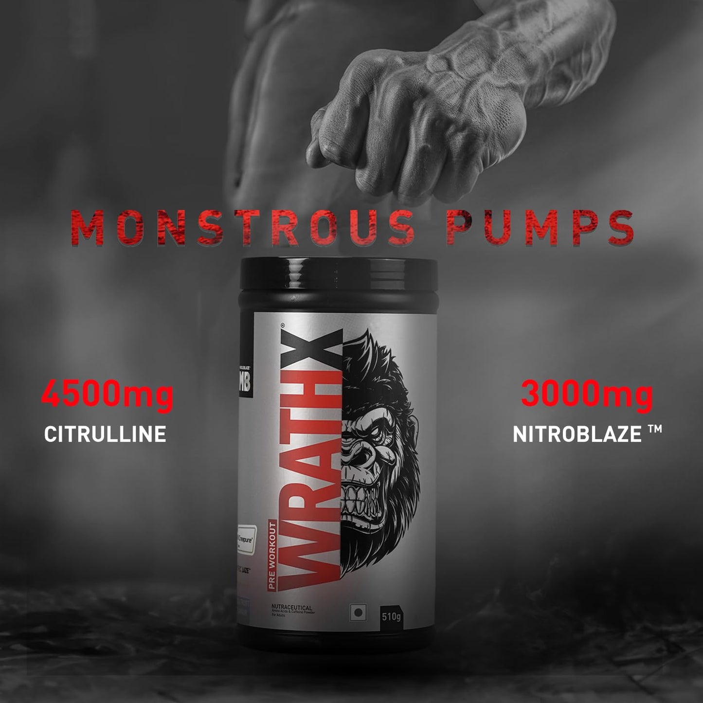 MuscleBlaze Pre Workout WrathX, 510G, Cola Frost - MuscleBlaze