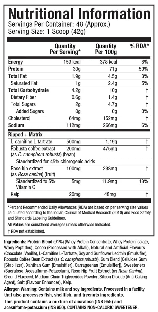 MuscleTech™ Nitro - Tech™ Ripped Whey Protein Powder - Muscletech