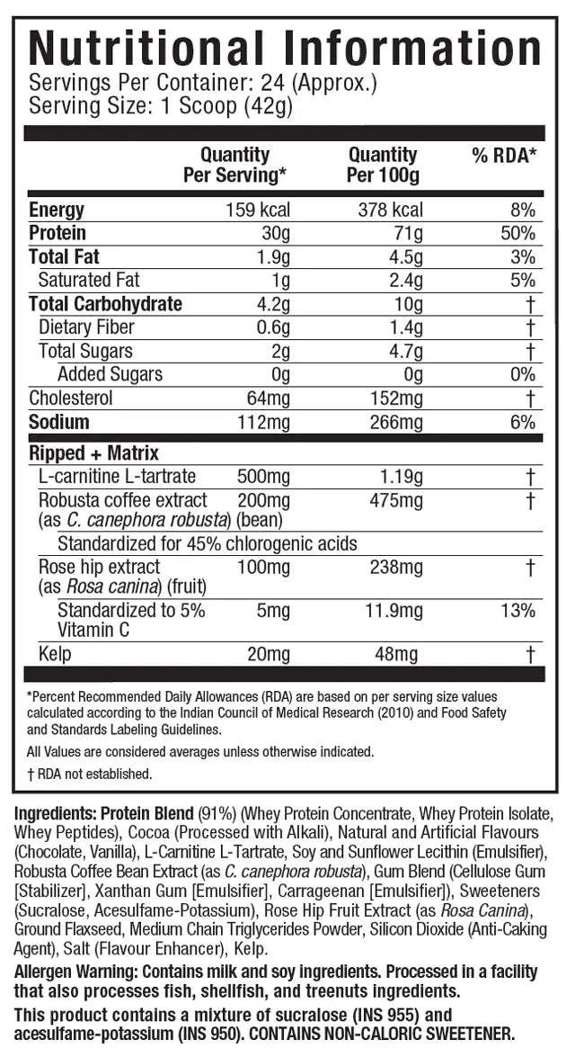 MuscleTech™ Nitro - Tech™ Ripped Whey Protein Powder - Muscletech