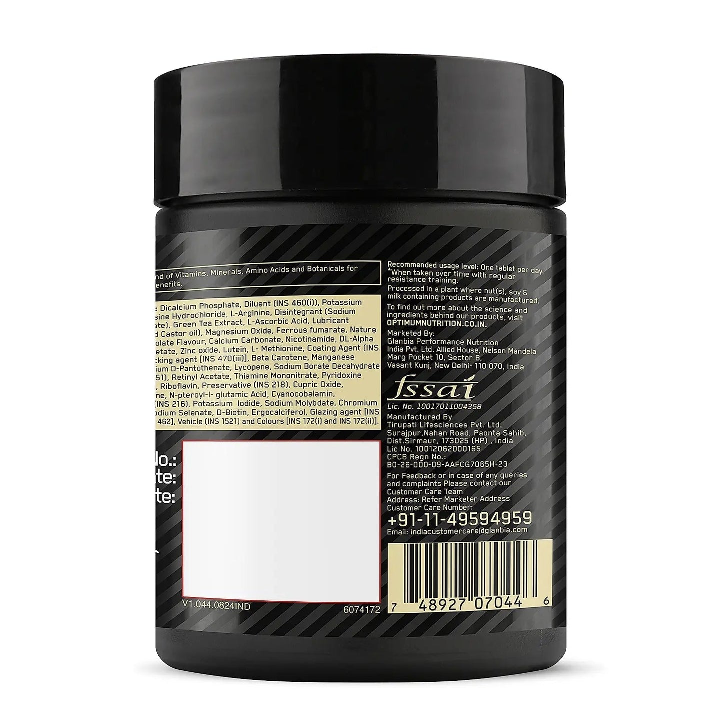 ON Multivitamin for MEN - 60 Tablets, 26 Vitamins & Minerals, Amino Acids & Anti - Oxidants - Optimum Nutrition