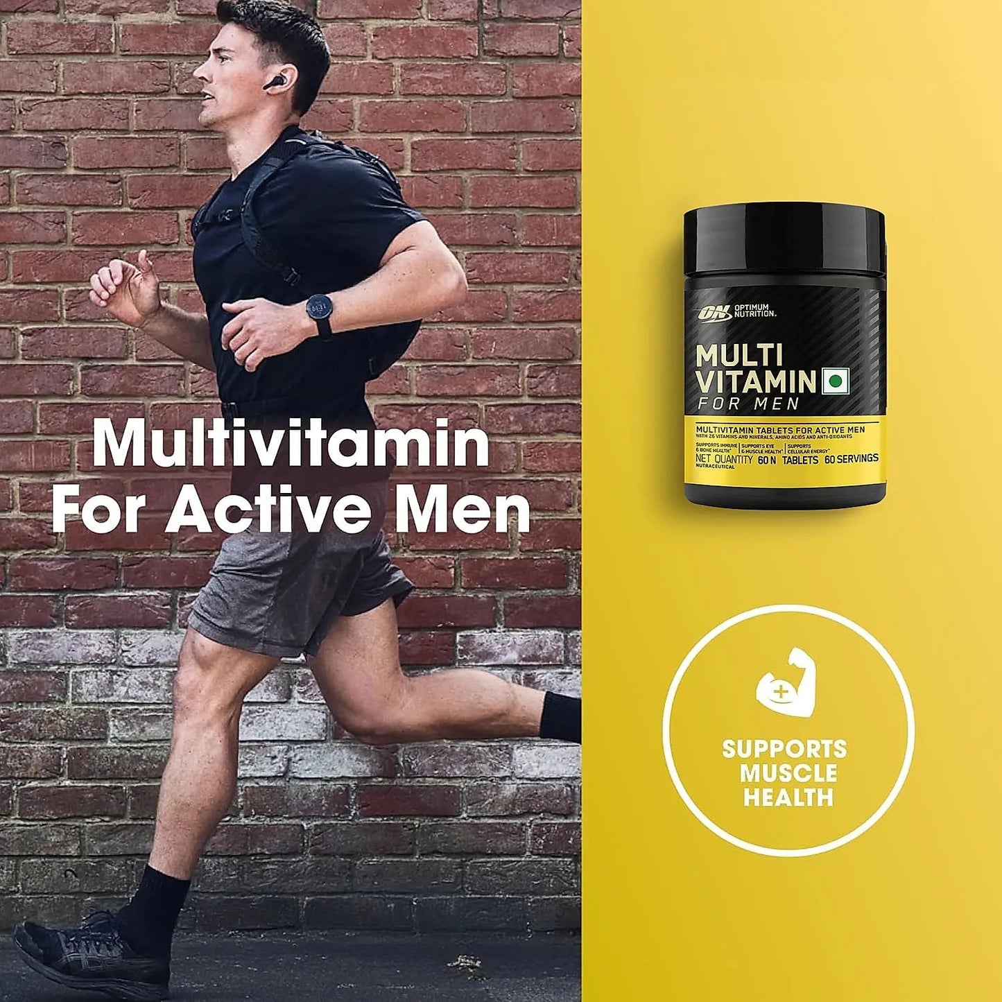 ON Multivitamin for MEN - 60 Tablets, 26 Vitamins & Minerals, Amino Acids & Anti - Oxidants - Optimum Nutrition