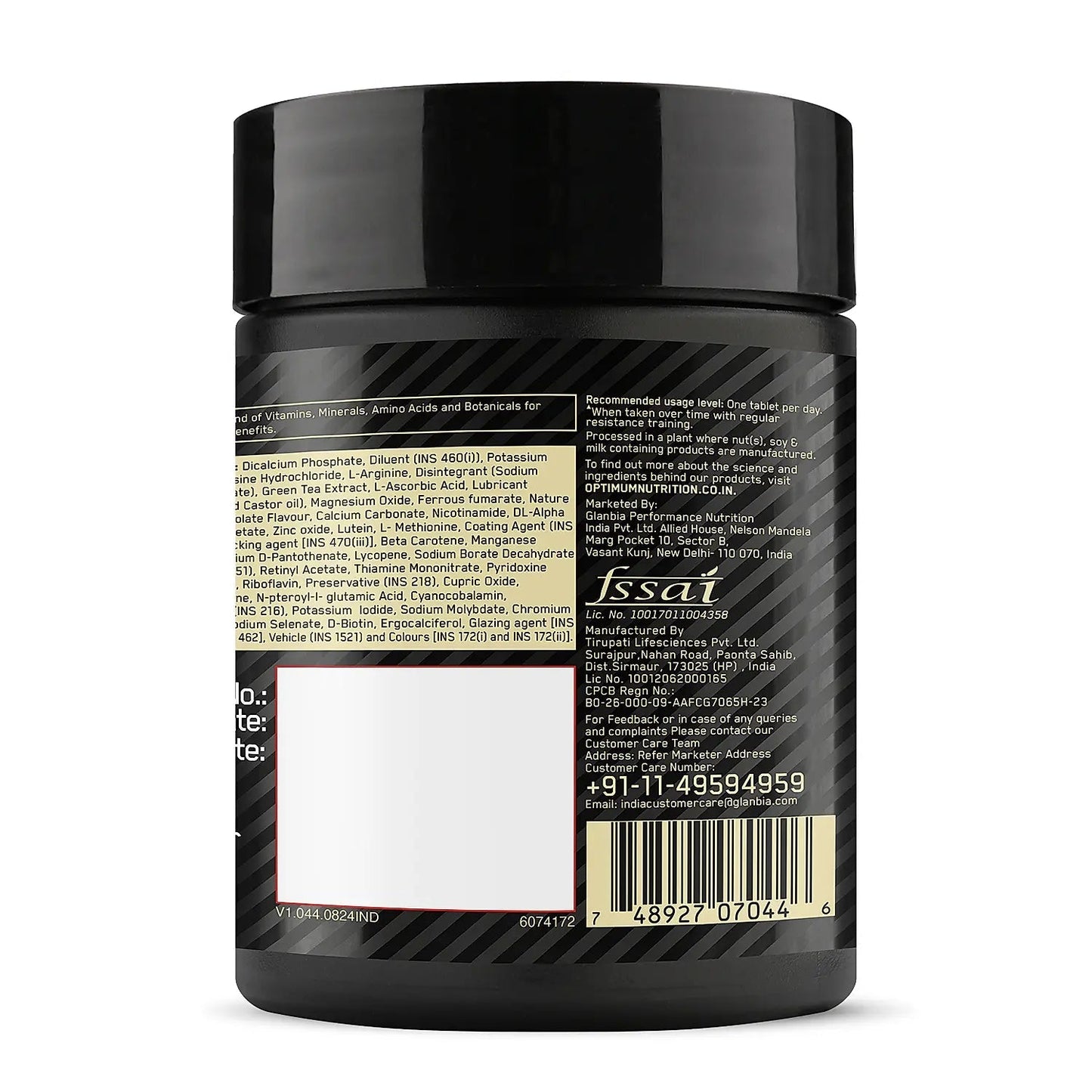 ON Multivitamin for MEN - 60 Tablets, 26 Vitamins & Minerals, Amino Acids & Anti - Oxidants - Optimum Nutrition