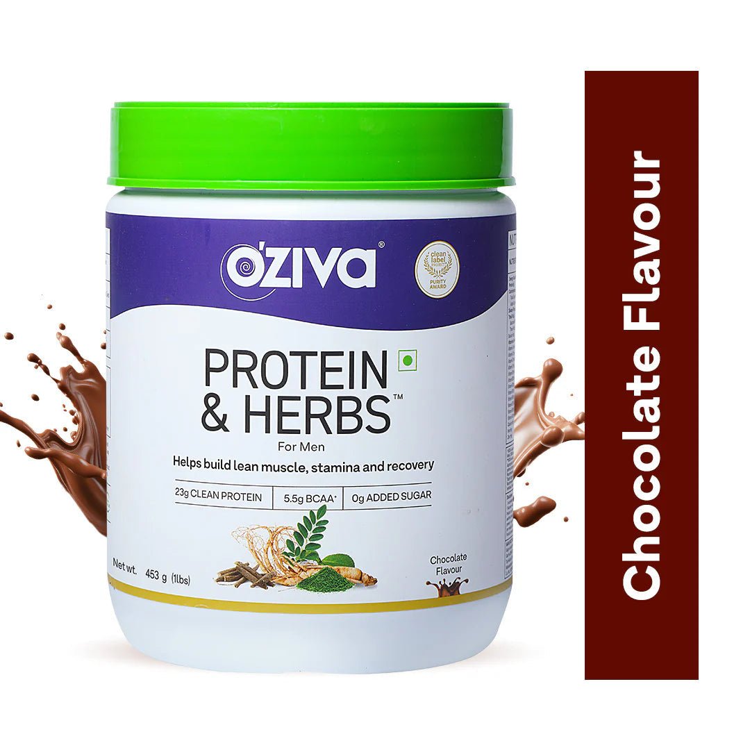 Oziva Protein & Herbs for Men I Muscle Building, Stamina Recovery - Oziva