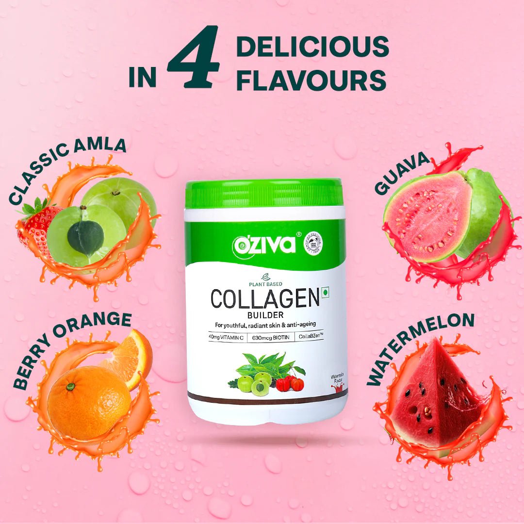 Oziva Vegan Collagen With Biotin & Vitamin C, Watermelon, 200 g - Oziva