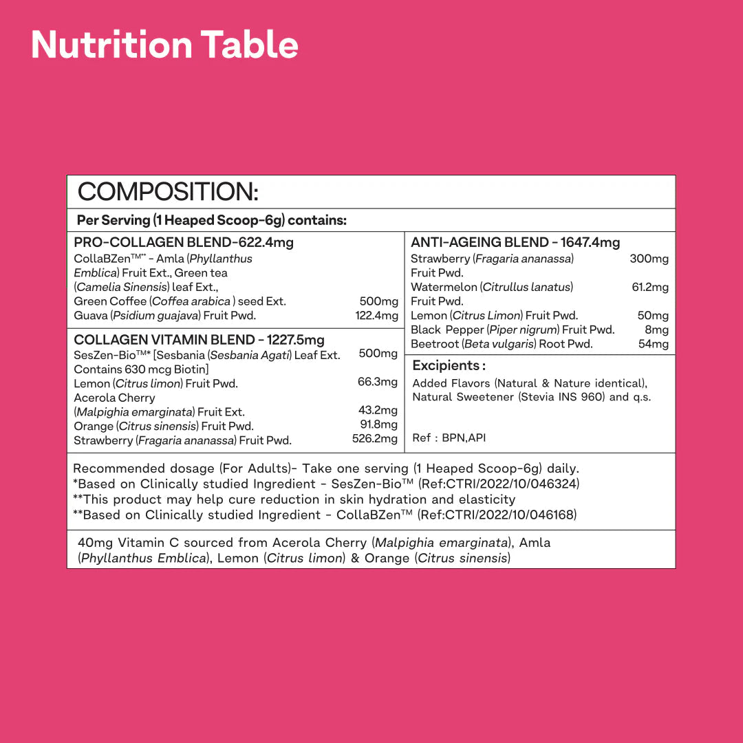 Oziva Vegan Collagen With Biotin & Vitamin C, Watermelon, 200 g - Oziva