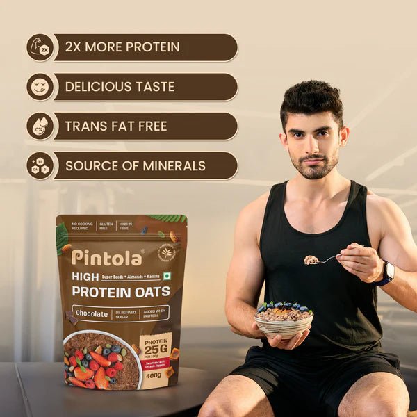Pintola High Protein Dark Chocolate Oats, 1KG - Pintola