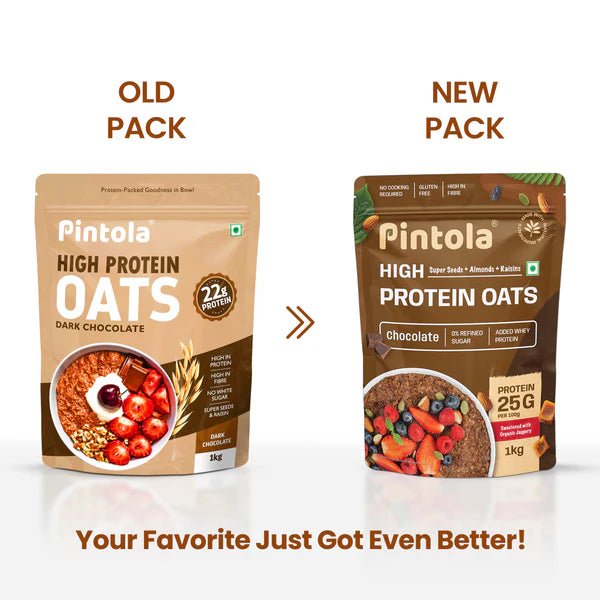 Pintola High Protein Dark Chocolate Oats, 1KG - Pintola