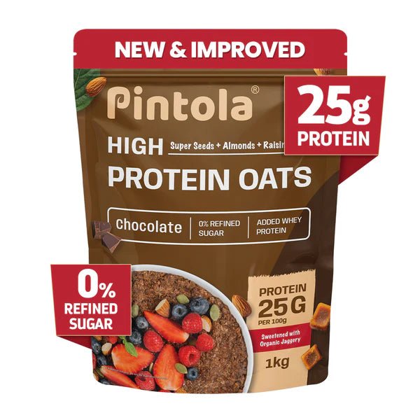 Pintola High Protein Dark Chocolate Oats, 1KG - Pintola