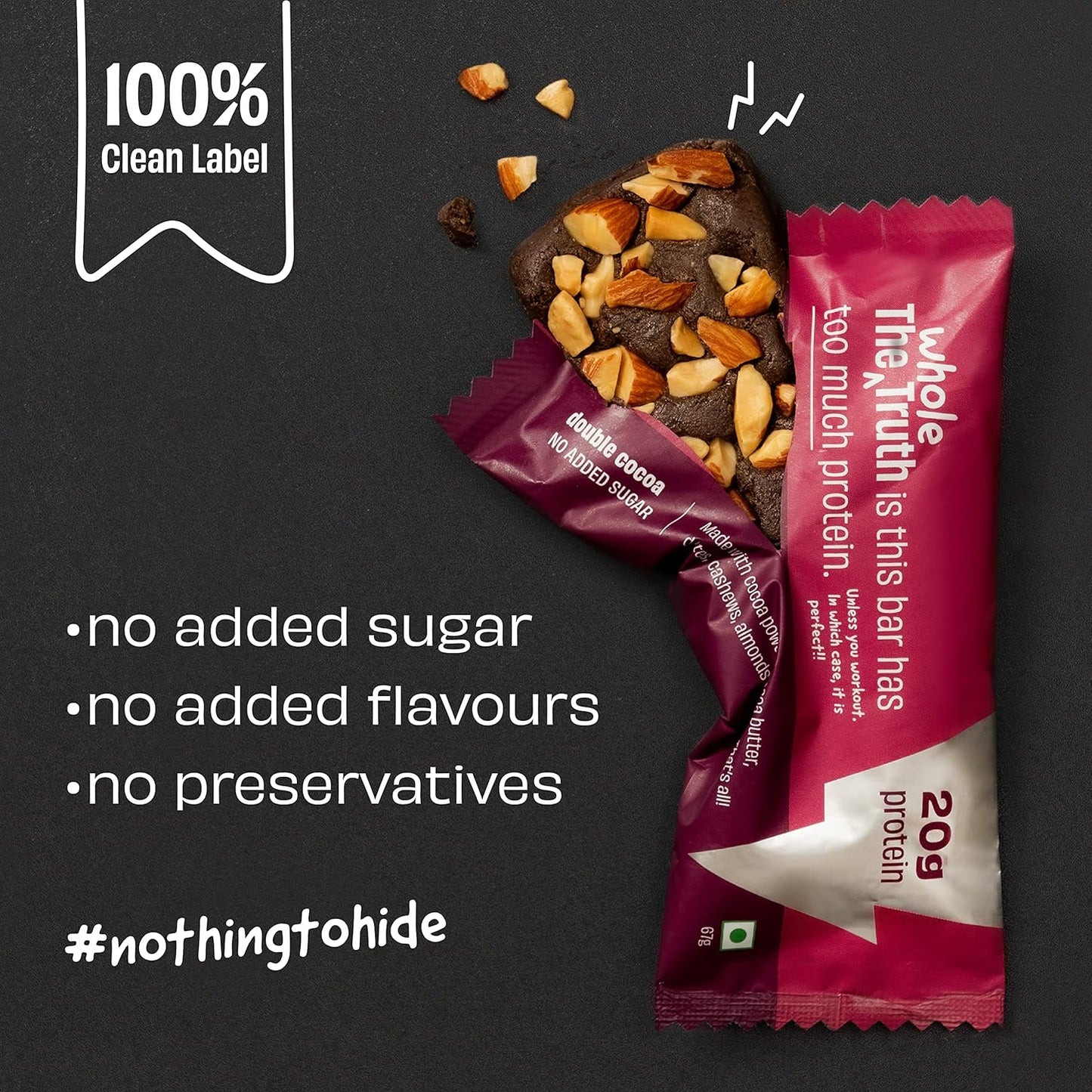 The Whole Truth - High Protein Double Cocoa 20g Protein Bar - The Whole Truth