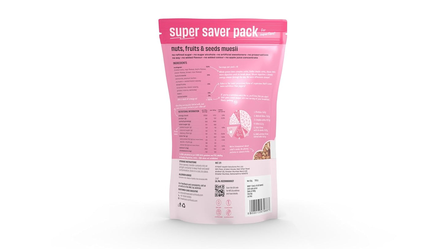 The Whole Truth - Muesli - Nuts, Dried Fruits and Seeds - 750 grams - The Whole Truth