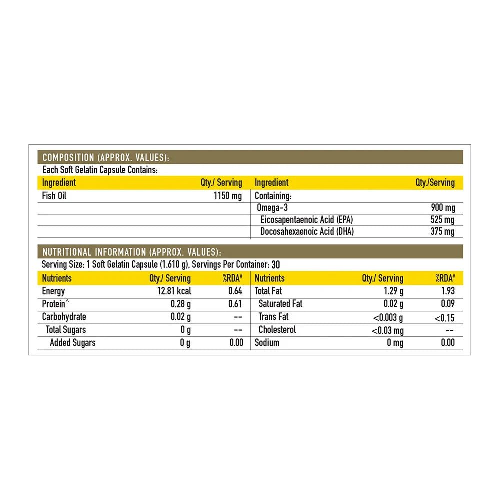 TrueBasics Omega 3 Fish Oil, Tipple Strength, 30 - Truebasics