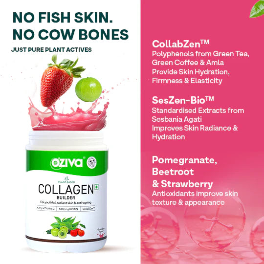 Oziva Vegan Collagen With Biotin & Vitamin C, Watermelon, 200 g