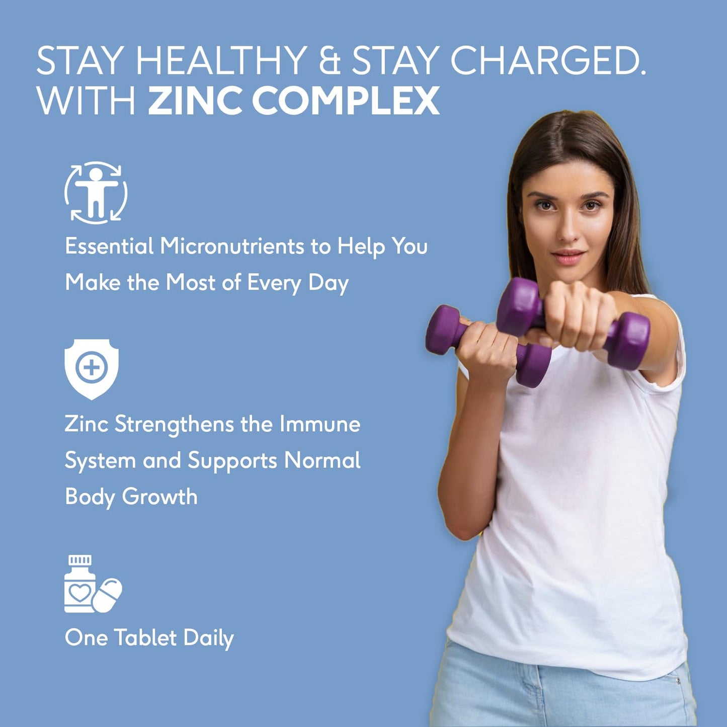 HK Vitals Zinc Supplements with Vitamin C, Vitamin D3, Multivitamin and Multimineral