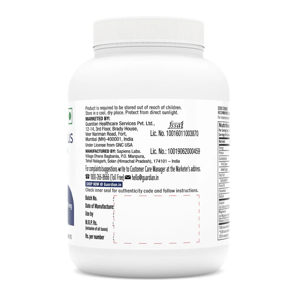 GNC Calcium Plus 1000mg with Magnesium and Vitamin D3, 60 Units