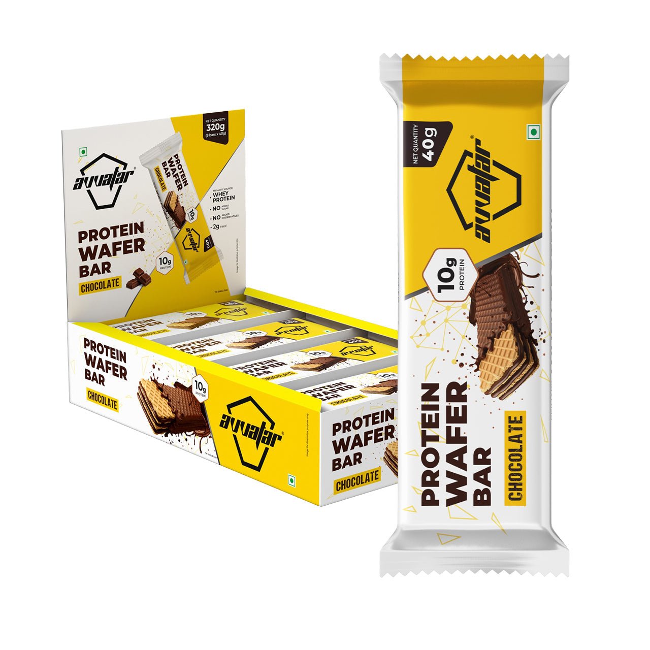 Avvatar Protein Wafer Bar Chocolate Flavour 8X40g - Avvatar
