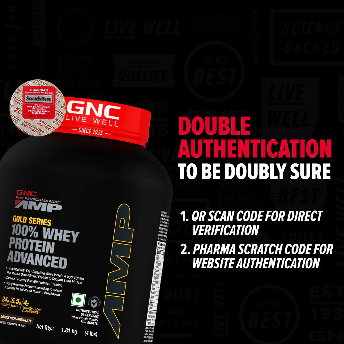 GNC AMP Gold Series 100% Whey Protein Advanced - GNC