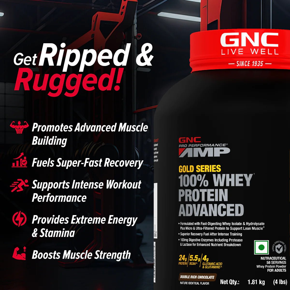 GNC AMP Gold Series 100% Whey Protein Advanced - GNC