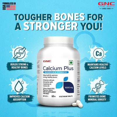 GNC Calcium Plus 1000mg with Magnesium and Vitamin D3, 60 Units - GNC