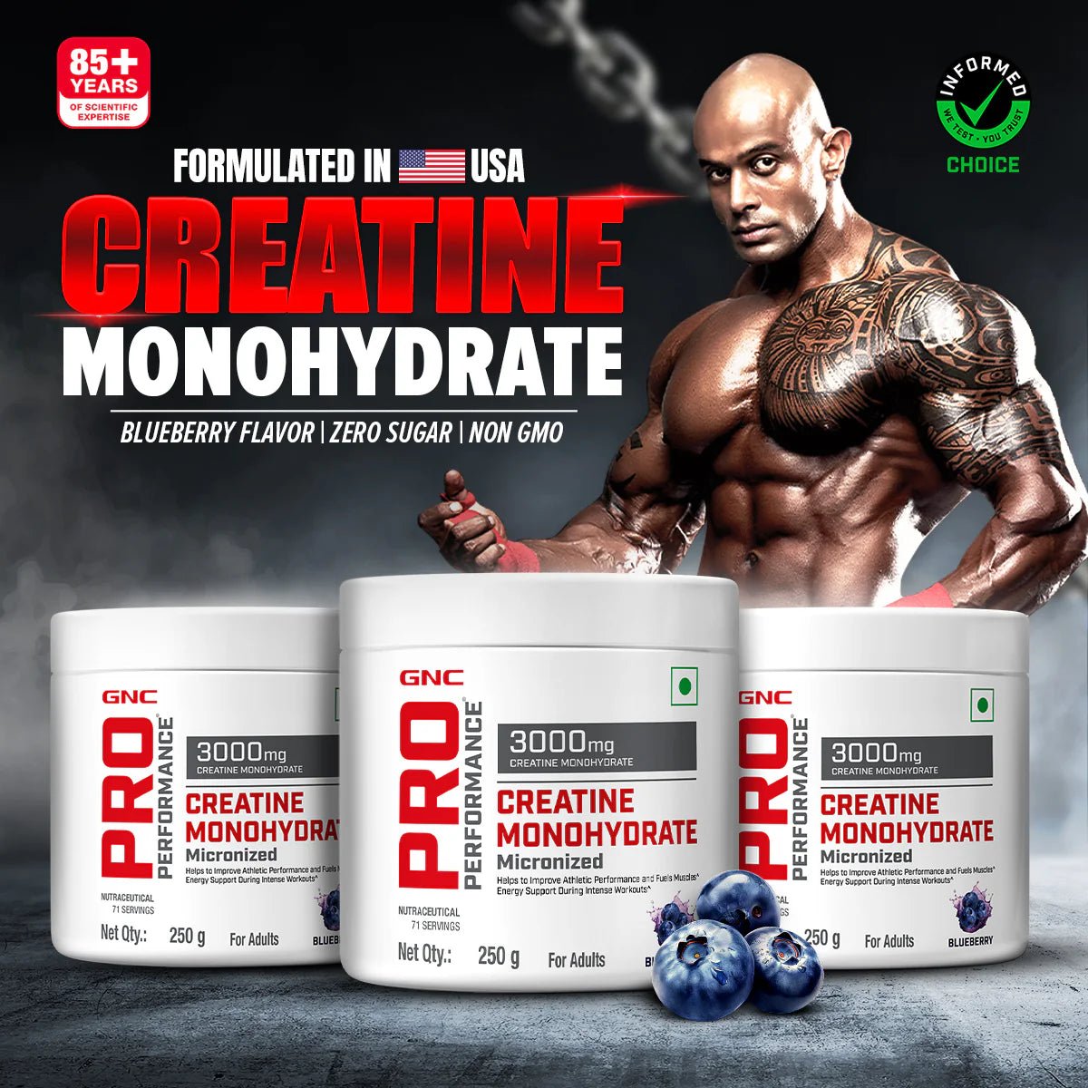 GNC Pro Performance Creatine Monohydrate, 250G, Flavoured - GNC