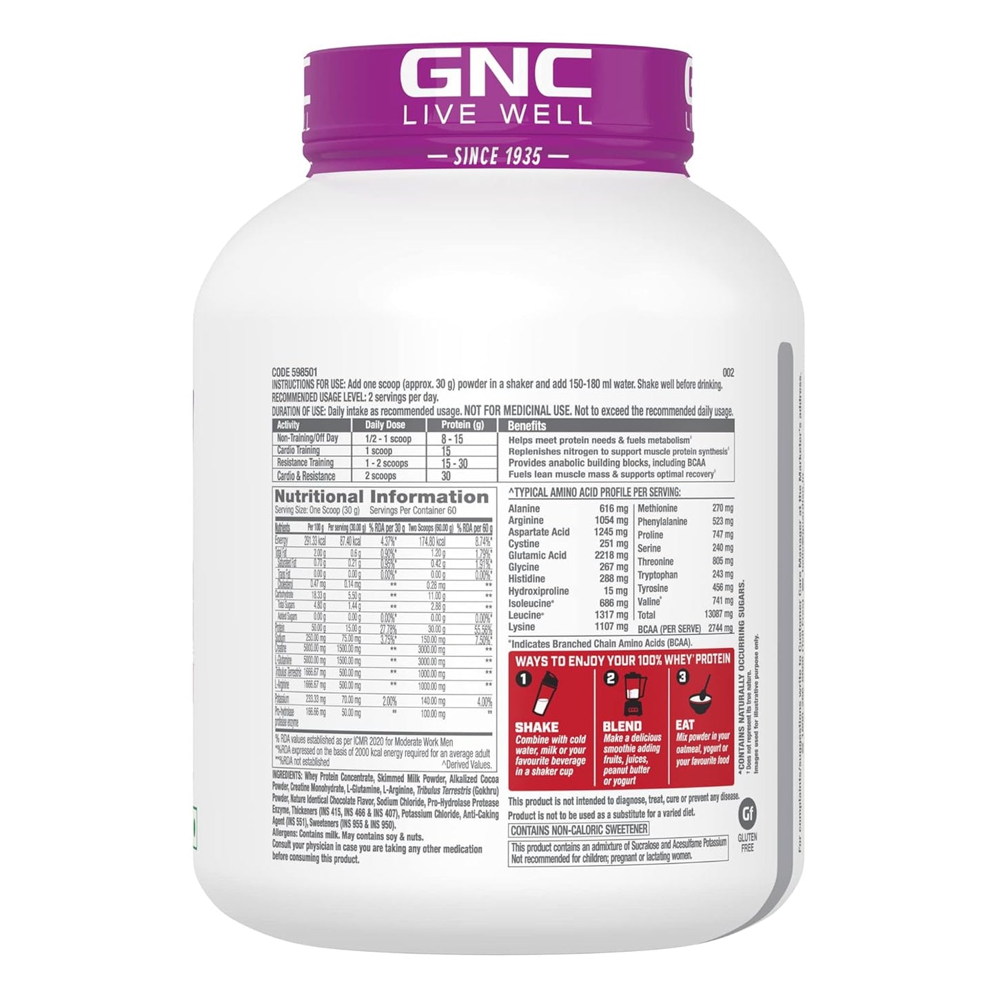 GNC Pro Performance Power Protein, 1.82 kg (4 lb), Double Rich Chocolate - GNC