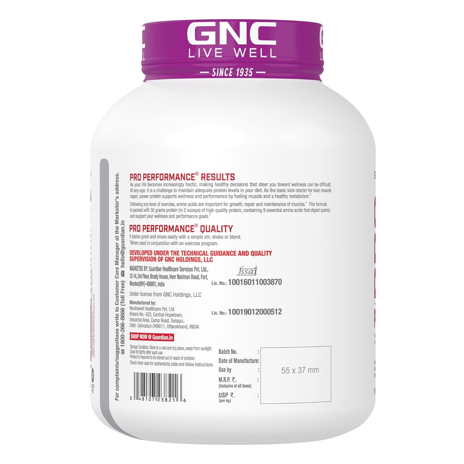 GNC Pro Performance Power Protein, 1.82 kg (4 lb), Double Rich Chocolate - GNC