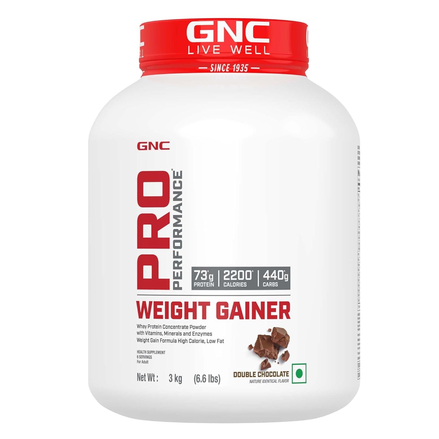 GNC Pro Performance Weight Gainer, 3 kg (6.6 lb), Double Chocolate - GNC