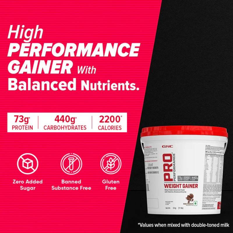 GNC Pro Performance Weight Gainer, 5KG, Double Chocolate - GNC