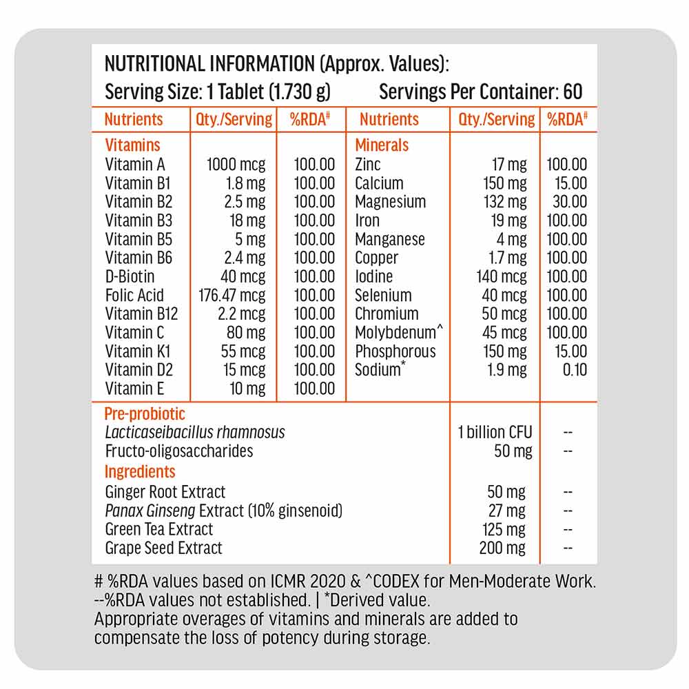 HK Vitals Multivitamin Plus Men, 60 tablets - HK Vitals